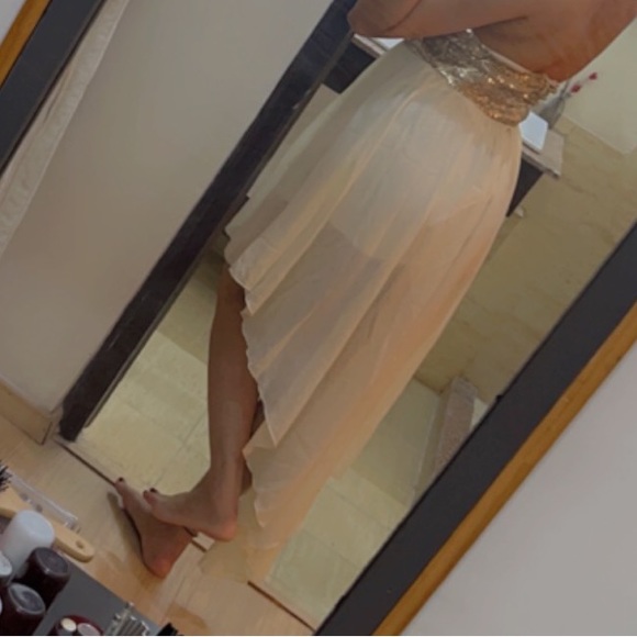 Golden Embellished Tube Gown Dress - Picture 13 of 13